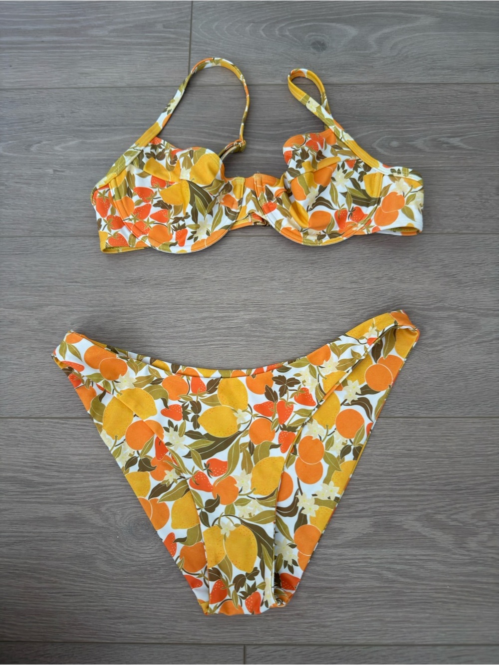 Kulani Kinis Yellow & Orange Citrus Underwire Bikini